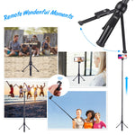 Eocean 45-Inch Selfie Stick Tripod, Extendable Selfie Stick with Wireless Remote Compatible with iPhone Xs/Xr/Xs Max/X/8 Plus/8/ iPhone XR/iPhone XS/iPhone XS Max/7 Plus/Galaxy Note 9/S9/S9 Plus/GoPro