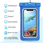 Mpow Waterproof Case, Universal IPX8 Waterproof Phone Pouch Underwater Protective Dry Bag Compatible iPhone XS Max/XS/XR/X/8/8P, Galaxy S9/S9P, Google Pixel Note 9/8 up to 6.5" (Black Green Blue)