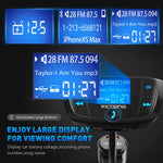 VicTsing (Upgraded Version) QC3.0 Bluetooth FM Transmitter for Car, Wireless Radio Adapter Hands-Free Car Kit with Power On/Off Switch and Large Display, Dual USB Ports, U Disk, TF Card MP3 Player