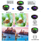 Phone Camera Lens Kit, 9 in 1 Zoom Universal Telephoto Lens+198° Fisheye lens + 0.36 Super Wide Angle Lens + 0.63X Wide Lens +20X Macro Lens + 15X Macro Lens + CPL + Kaleidoscope Lens + Starburst Lens