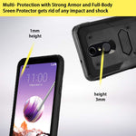 LG Stylo 4 Case/Stylo 4 Plus with Shockproof [Built-in Screen Protector] Full-Body Heavy duty PC back & Soft TPU Inner Armor Swivel Belt Clip Combo Holster Heavy Duty protective Case[Kickstand](Black)