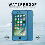 Lifeproof FRĒ SERIES Waterproof Case for iPhone 8 & 7 (ONLY) - Retail Packaging - WIPEOUT (BLUE TINT/FUSION CORAL/MANDALAY BAY)