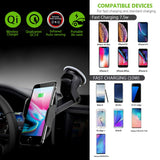 Wireless Car Charger,3 in 1 Dashboard&Windshield&Air Vent Mount[Infrared-sensing][10W Fast Charging]Car Phone Holder Compatible for Samsung Galaxy Note9 S9 S8 Plus,iPhone X/XR/XS Max,QI-Enabled Phone