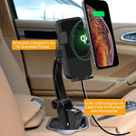 Cigarette Lighter Wireless Car Charger,[10W Qi Wireless Fast Charge]Phone Holder Compatible for Samsung Galaxy S10+ Plus/S9/Note9 and iPhone X/XR/XS Max/Qi-Enabled Phone,Dual USB Charger for Any Phone