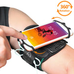 BOVON 360°Rotatable Phone Armband, Super Breathable Sports Arm Band for iPhone X/XS/XR/XS Max/8//7/6/6S Plus, Galaxy S10/S9/ S9 Plus/S8, Running Armband with Key Holder for Hiking Biking (Black)