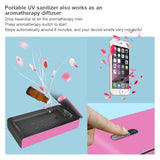 Smart Phone UV Sanitizer Portable UV Light Cell Phone Sterilizer Cleaner Aromatherapy Function Disinfector with USB Charging for iPhone Android Smart Phone Toothbrush Jewelry Watches-Pink