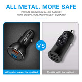 39W 12V Fast Dual USB Car Charger, Volport Metal 3A Rapid Charge Adapter with 2 Quick Charging 3.0 Port for Android Samsung Galaxy S10 S9 S8 Note 9 Note 8 LG Sony iPhone Xs Max XR X 8 Plus iPad Mini