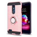 Ymhxcy for LG K30,LG Phoenix Plus,LG Premier Pro LTE，LG K10 2018 Case with HD Phone Screen Protector,360 Degree Rotating Ring & Bracket Dual Layer Resistant Back Cover for LG K10 2018-ZH Rose Gold