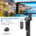 Mpow Upgraded Selfie Stick Bluetooth, 2-in-1 Extendable Selfie Stick Tripod with Wireless Remote Shutter for iPhoneXS/XR/X/8/8P/7/7P/6s/6, Galaxy S9/S8/S7/S6/Note 9/8, Huawei and More(Black)