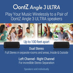 OontZ Angle 3 Ultra : Portable Bluetooth Speaker 14-Watts Deliver Bigger Bass and Hi-Quality Sound, 100ft Wireless Range, Play Two Together for Music in Dual Stereo, IPX-6 Splashproof Black