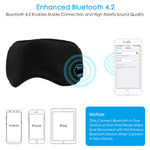 Bluetooth Sleep Eye Mask Wireless Headphones, TOPOINT Upgrade Sleeping Travel Music Eye Cover Bluetooth Headsets with Microphone Handsfree, Long Play Time, Black