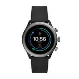 Fossil Men's Gen 4 Sport Heart Rate Metal and Silicone Touchscreen Smartwatch, Color: Grey, Black (FTW4019)