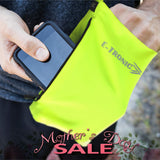 Phone Armband Sleeve: Running & Jogging High Visibility Cellphone Holder in Fluorescent Yellow to be Seen at Night. Reflective Gear & Safety Accessories for Women & Men & Kids. Fits ALL Phones (SMALL)