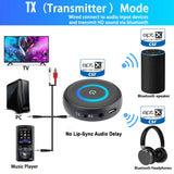 DIGMALL 2 in 1 Latest Bluetooth V5.0 Audio Transmitter Receiver with aptX Low Latency, Wireless 3.5mm AUX Adapter for TV PC Xbox Headphones Speakers Projector CD Player Home Stereo System with RCA