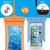 Waterproof Case, 3 Pack Cambond Universal Floating Waterproof Phone Case iPhone Waterproof Pouch Cell Phone Dry Bag Transparent PVC with Durable Lanyard for Device up to 6.5 inch, Blue White Orange