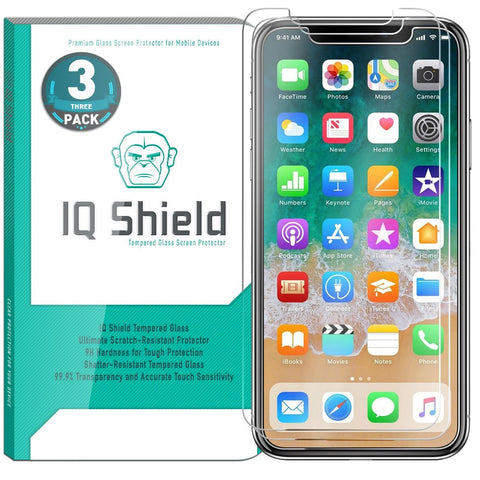 iPhone X Screen Protector (3-Pack), IQ Shield Tempered Ballistic Glass Screen Protector for iPhone X/iPhone 10 2017 [Case Friendly] [Easy Install] [3D Touch] [Ultra Clear] [Shatter Proof]