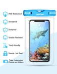 Mpow 024 Waterproof Case, Universal IPX8 Waterproof Phone Pouch Underwater Protective Dry Bag Compatible iPhone Xs Max/XS/XR/X/8/8P, Galaxy S9/S9P/, Google Pixel/HTC up to 6.5" (Blue Orange Green)