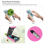 Smart Phone UV Sanitizer Portable UV Light Cell Phone Sterilizer Cleaner Aromatherapy Function Disinfector with USB Charging for iPhone Android Smart Phone Toothbrush Jewelry Watches-Pink