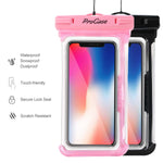 ProCase Universal Waterproof Case Cellphone Dry Bag Pouch for iPhone Xs Max XR XS X 8 7 6S Plus, Galaxy S10 Plus S10 S10e S9+/Note 9, Pixel 3 XL HTC LG Sony Moto up to 6.5" -2 Pack, Pink/Black