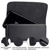 nuoku Horizontal Leather Phone Holster for iPhone Xs Max iPhone XR iPhone8Plus 7Plus 6/6sPlus Belt Clip Holster Pouch Case with ID Card Holder with Other Slim TPU PC On(Max 6.5'' Black)