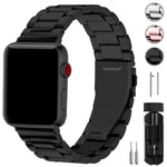 Fullmosa Compatible Apple Watch Band 42mm 44mm 38mm 40mm, Stainless Steel Metal for Apple Watch Bands, 42mm 44mm Black