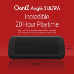 OontZ Angle 3 Ultra : Portable Bluetooth Speaker 14-Watts Deliver Bigger Bass and Hi-Quality Sound, 100ft Wireless Range, Play Two Together for Music in Dual Stereo, IPX-6 Splashproof Black