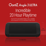 OontZ Angle 3 Ultra : Portable Bluetooth Speaker 14-Watts Deliver Bigger Bass and Hi-Quality Sound, 100ft Wireless Range, Play Two Together for Music in Dual Stereo, IPX-6 Splashproof Black