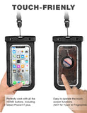 Mpow Universal Waterproof Case, IPX8 Waterproof Phone Pouch Dry Bag Compatible for iPhone Xs Max/Xs/Xr/X/8/8plus/7/7plus/6s/6/6s plus Galaxy s9/s8/s7 Note 9/8 Google Pixel HTC12 (Black 2-Pack)