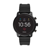 Fossil Men's Gen 4 Explorist HR Heart Rate Stainless Steel and Silicone Touchscreen Smartwatch, Color: Black (Model: FTW4018)