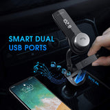 VicTsing Bluetooth FM Transmitter for Car, Wireless in-Car Radio Transmitter, Music Player Car Kit with Power Off, Stereo Sound, Hands-Free Calls and 2 USB Ports Support USB Flash Drive