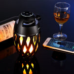 DIKAOU Led flame table lamp, Torch atmosphere Bluetooth speakers&Outdoor Portable Stereo Speaker with HD Audio and Enhanced Bass,LED flickers warm yellow lights BT4.2 for iPhone/iPad /Android