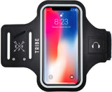 TRIBE Water Resistant Cell Phone Armband Case for iPhone Xs Max, XR, 8 Plus, 7 Plus, 6 Plus, 6S Plus, Samsung Galaxy S9 Plus, S8 Plus, A8 Plus, Note 4/5/8/9 with Adjustable Elastic Band & Key Holder