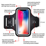 TRIBE Water Resistant Cell Phone Armband Case for iPhone X, Xs, 8, 7, 6, 6S Samsung Galaxy S9, S8, S7, S6, A8 with Adjustable Elastic Band & Key Holder for Running, Walking, Hiking