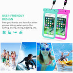 Mpow Universal Waterproof Case, IPX8 Waterproof Phone Pouch Dry Bag Compatible for iPhone Xs Max/Xs/Xr/X/8/8plus/7/7plus/6s/6/6s Plus Galaxy s9/s8/s7 Google Pixel HTC12 (Blue+Pink 2-Pack)