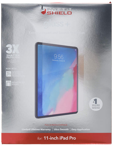 ZAGG InvisibleShield Glass Plus - Tempered Glass Screen Protector Made for The Apple iPad Pro 11 inch - Clear