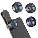 Phone Camera Lens,Upgraded 3 in 1 Phone Lens kit-198° Fisheye Lens + 20X Macro Lens + 120° Wide Angle Lens,Clip on Cell Phone Lens Kits Compatible with iPhone,iPad,Most Android Phones and Smartphones