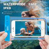 EOTW IPX8 Universal Waterproof Case for Smartphone Device to 6.5" Fit for iPhone Xs Max XS XR X 8 7Plus 6 6S Samsung Galaxy s8/s8plus/s7 Google Pixel HTC10 for Water Parks/Beach/Cruise/Pools