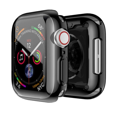 smiling Apple Watch 4 Case with Buit in TPU Screen Protector 44mm- All Around Protective Case High Definition Clear Ultra-Thin Cover Apple iwatch 44mm Series 4(Black, 44mm)