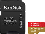 SanDisk 400GB Extreme microSDXC UHS-I Memory Card with Adapter - C10, U3, V30, 4K, A2, Micro SD - SDSQXA1-400G-GN6MA