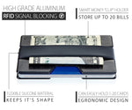 ROCO Minimalist Aluminum Slim Wallet RFID BLOCKING Money Clip - No.2 (Black)