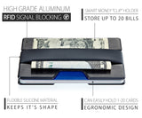 ROCO Minimalist Aluminum Slim Wallet RFID BLOCKING Money Clip - No.2 (Black)