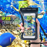 MoKo Waterproof Phone Pouch, Underwater Waterproof CellPhone Case Dry Bag with Lanyard Armband Compatible with iPhone X/Xs/Xr/Xs Max, 8/7/6s Plus, Samsung Galaxy S10/S9/S8 Plus, S10 e, S7 edge, Black